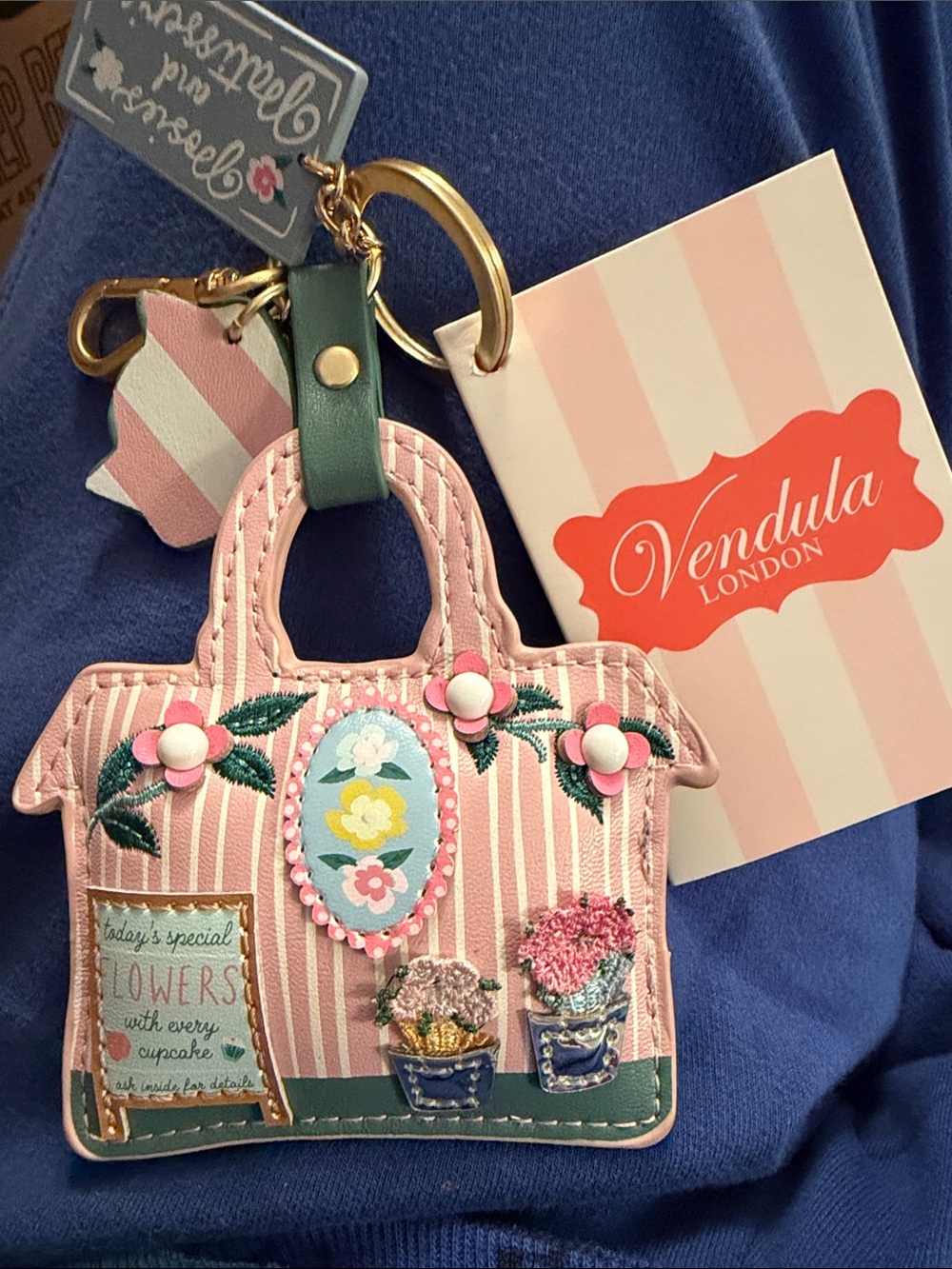 Vendula London Cake Shop Tote Bag Charm - Posies & Patisseries NWT 50